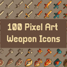 100 Pixel Art Weapon Icons