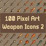 100 Pixel Art Weapon Icons Pack 2