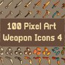 100 Pixel Art Weapon Icon Pack 4