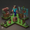 Minecraft-tools-upgrade-with-a-character-holding-these-tools-and-enchanting-books-around.jpeg